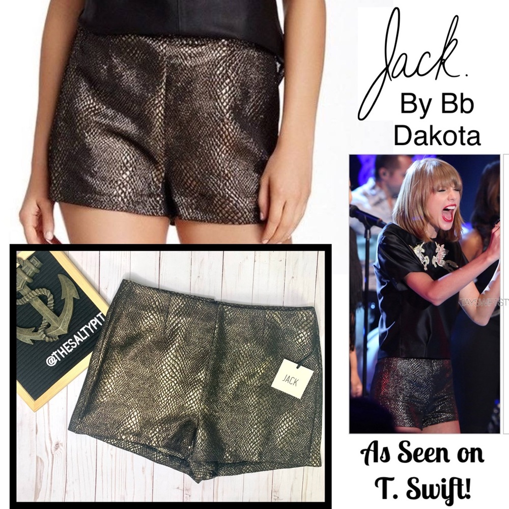 NWT Jack BB Dakota Jared Animal Print Metallic Shorts, Sz 8 or 10